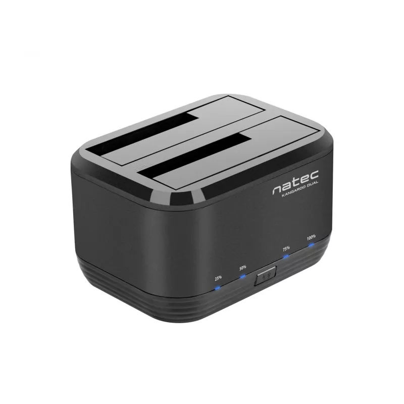 Docking station per dischi rigidi 2,5/3,5 USB 3.0 Natec Kangaroo Dual, funzione di clonazione, alimentatore