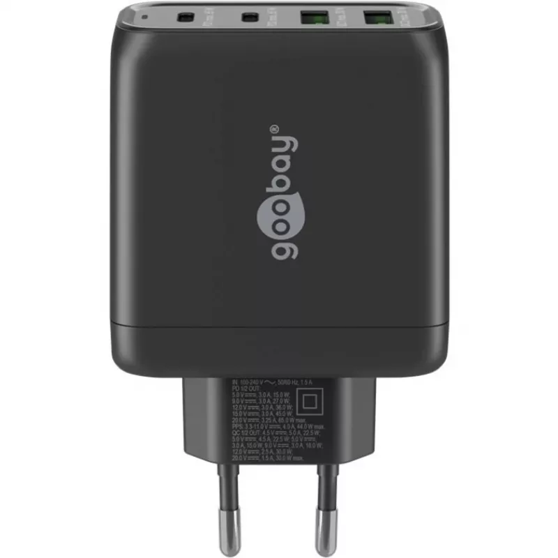 Goobay 64817 caricabatterie per dispositivi mobili cuffie - smartphone - tablet nero AC ricarica rapida per interni (64817)