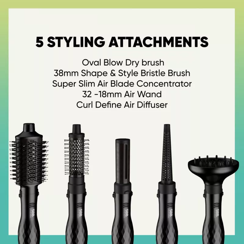 Styler per capelli SBB 5-in-1 Blowdry and Style SBDR-2850-EU — asciugacapelli multifunzione e strumento styling