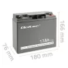 Qoltec 53046 batteria AGM 12 V 17 Ah, max 255 A