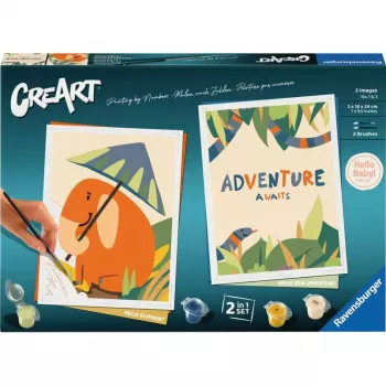 Set da pittura Ravensburger CreArt Hello Baby Safari — set da pittura per principianti per neonati e bambini piccoli