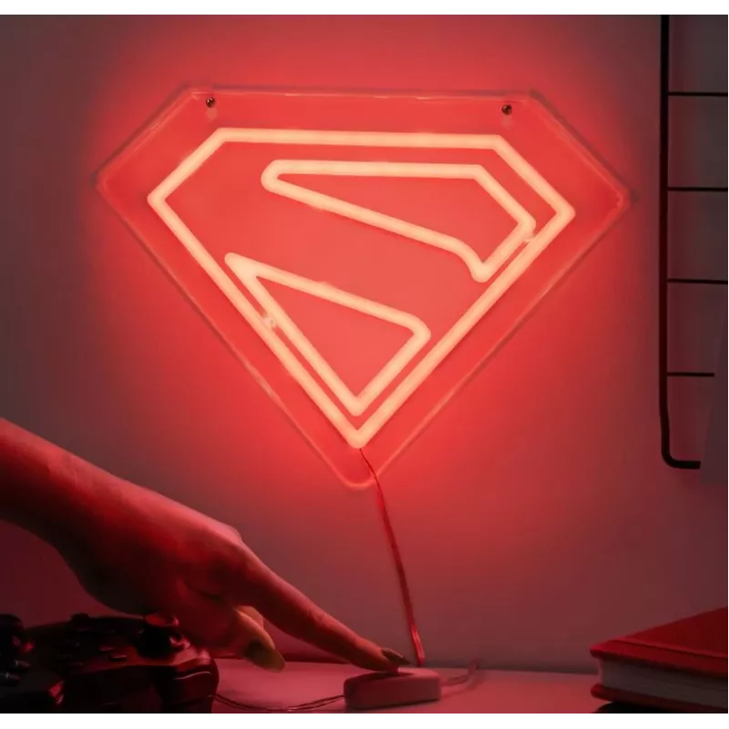 Luce neon LED da parete Paladone Superman PP14478SMTVN, targa da parete decorativa
