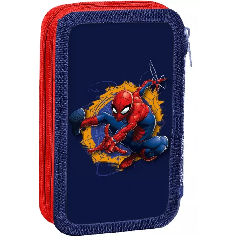 Astuccio Kids Euroswan con 2 zip e accessori Spiderman rosso-blu