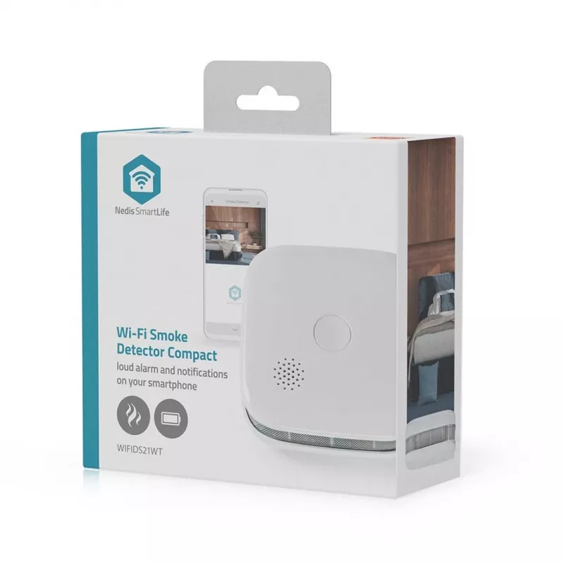 Rilevatore di fumo Nedis WIFIDS21WT sensore fumo Wi‑Fi smart per sicurezza domestica