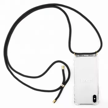 Custodia con collana per telefono Lookabe per iPhone XS Max, oro/nero