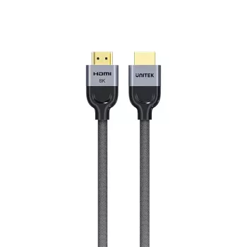 Cavo HDMI Unitek C11093RGY01-1M — 1 m, HDMI 2.1, 48 Gbit/s, 8K (7680×4320), 144 Hz, connettori dorati