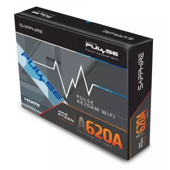 Motherboard Sapphire PULSE A620AM (microATX) socket AM5, AMD A620A, DDR5, 2x DIMM, 64 GB, 2x M.2, Gigabit LAN