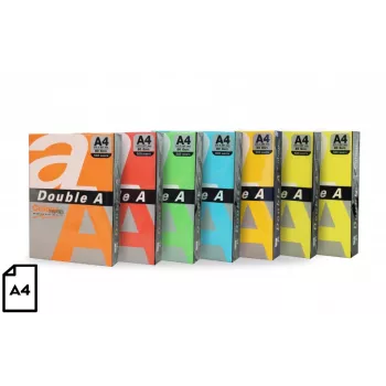 Carta colorata Double A, 80 g, A4, 500 fogli, Rainbow 5, 5 colori