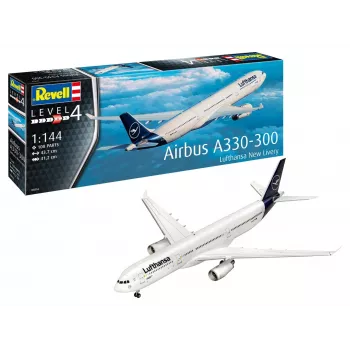 Modello in plastica aereo REVELL Airbus A330-300 Lufthansa scala 1:144