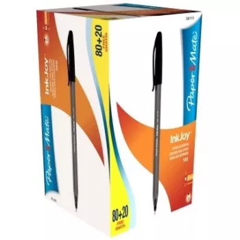 Penna a sfera Papermate Inkjoy 100 Stick nero (medio, 100 pezzi)