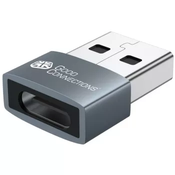 Good Connections adattatore USB 2.0 connettore maschio A su USB-C connettore femmina case in alluminio grigio (USB-AD203)