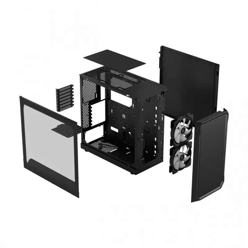 Fractal Design Focus 2 RGB Tempered Glass Case per PC Mid Tower ATX - nero