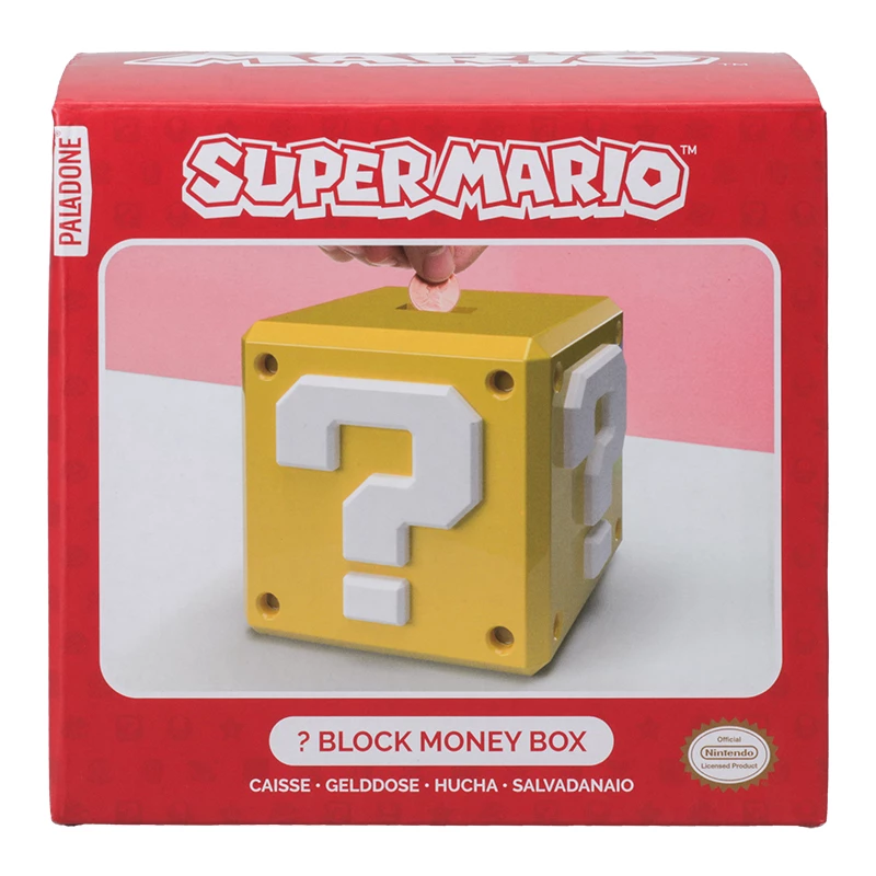 Salvadanaio Paladone Super Mario design blocco interrogativo
