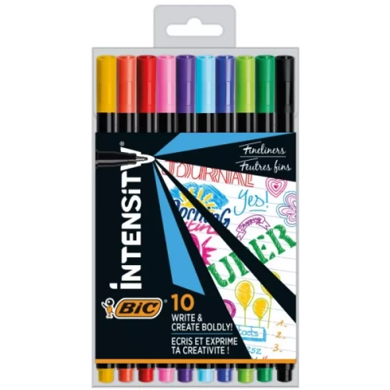 Fineliner BIC INTENSITY FINE BCL multicolore, set 10 colori CEL1011727