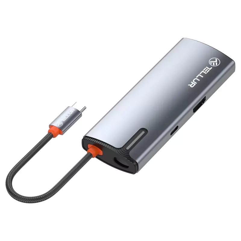 Hub USB-C Tellur TLL321061 con PD 3.0 100W, uscita HDMI e 3× porte USB 3.0
