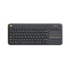 Logitech Wireless Touch Keyboard K400 Plus - tastiera - con touchpad - wireless - 2,4 GHz - Belgio - nero