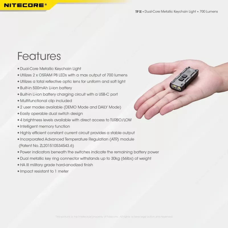 Nitecore TIP SE nero torcia LED portatile