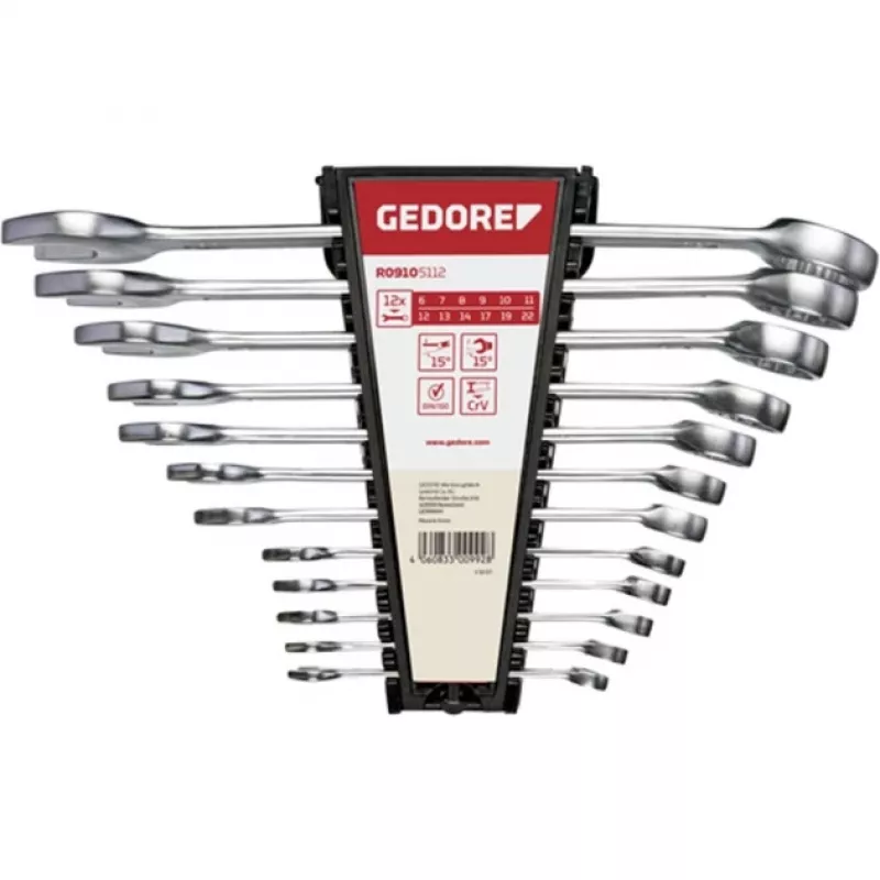 Set di chiavi a forchetta e anello Gedore acciaio inox 12 pz. 6-22 mm