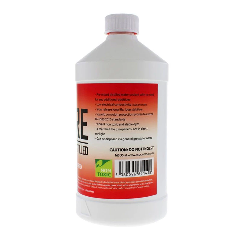 Liquido refrigerante XSPC Pure Coolant 1 L (rosso UV) per sistemi di raffreddamento a liquido PC