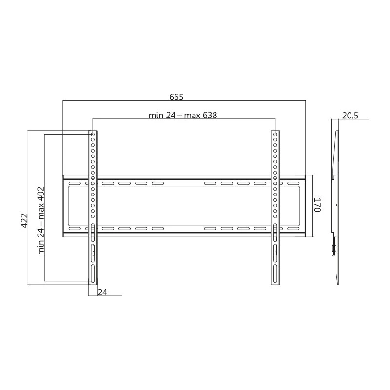 Supporto TV LogiLink BP0038 177,8 cm (70