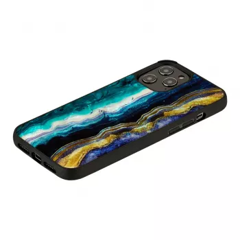 Custodia iKins per Apple iPhone 12 / 12 Pro — motivo agata viola