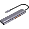 Hub USB Type-C CANYON DS-17 — HDMI, USB 3.2 Gen 1 A, USB-C, MicroSD, 10000 Mbit/s, grigio