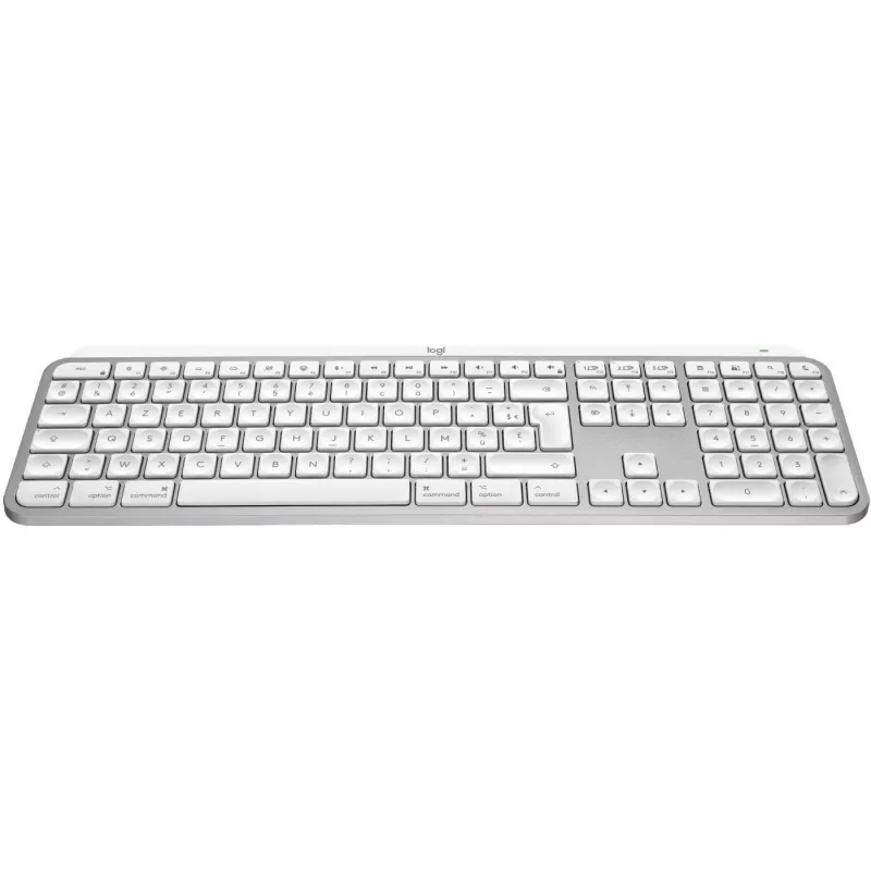 Logitech Master Series MX Keys S per Mac - tastiera - formato completo - retroilluminata - wireless - Bluetooth LE - AZERTY - francese - grigio chiaro (920-011626)