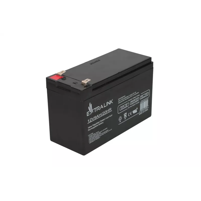 Batteria al piombo-acido sigillata (VRLA) 12V 9Ah Extralink – AGM, 1 pezzo, nero