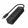 Hub USB Unitek uHUB Q4 – hub 4 porte USB 3.2 Gen 1 (Type-A), host USB-C, 5 Gbit/s, 10 W, nero