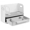 Organizer da scrivania Digitus con caricabatterie Qi acciaio grigio bianco 1 cassetto