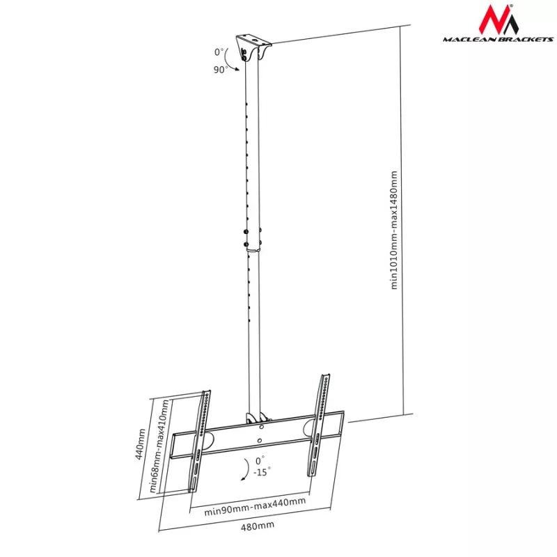 Supporto da parete/soffitto MACLEAN MC-631 per TV 32–55