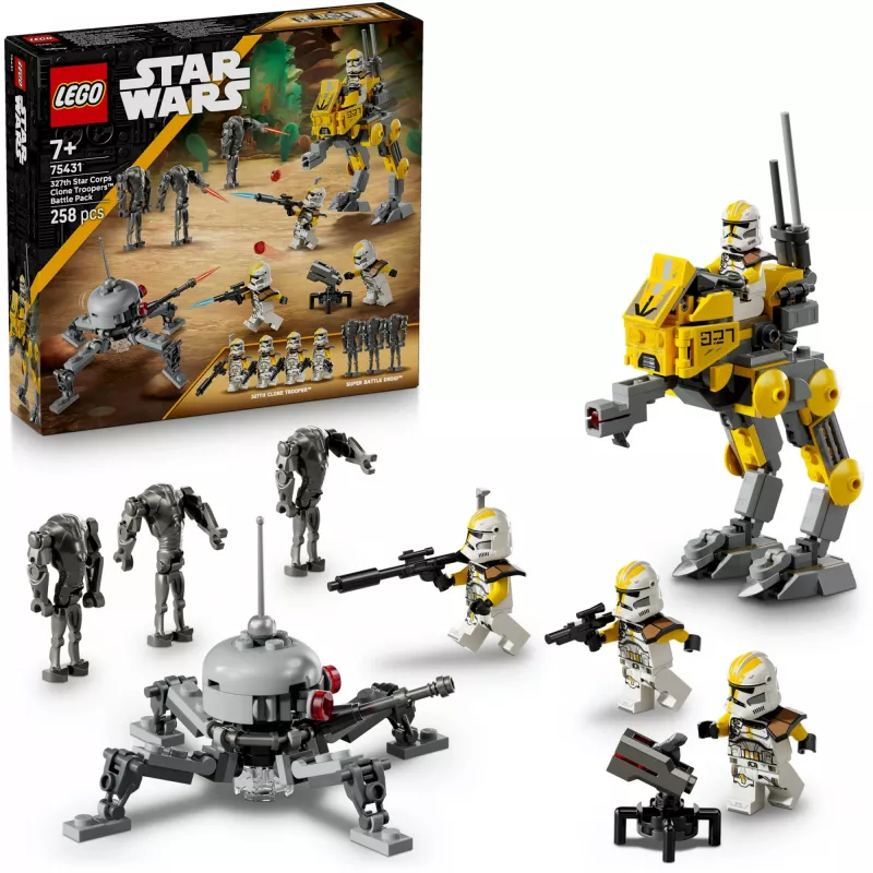Set LEGO Star Wars 327th Star Corps Clone Troopers Battle 75431 — 258 pezzi, 7 minifigure, età 7+