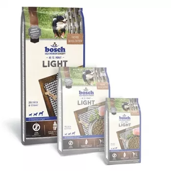 Crocchette per cani Bosch LIGHT 12,5 kg — adulti, pollo, proteine 20%, grassi 6%, supporto articolare, dieta veterinaria