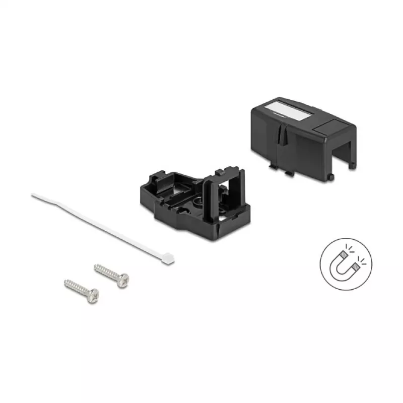 Delock 85840 Custodia Keystone vuota, 1 porta, con base magnetica, nero
