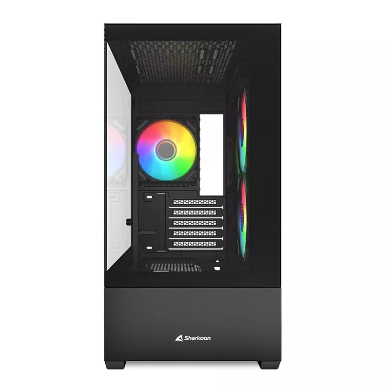 Sharkoon MK6 RGB Micro-ATX case per PC, nero, vetro temprato