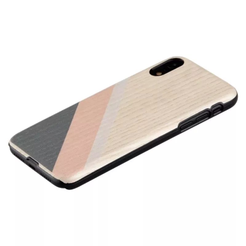 Custodia per smartphone man and wood per iPhone XR – abito rosa con dettagli neri