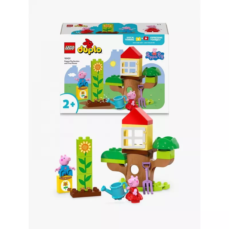 Lego 10431 Duplo Peppa Pig set gioco giardino e casa sull'albero