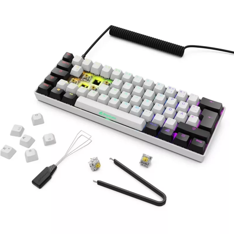 Sharkoon SGK50 S4 tastiera Home USB QWERTZ tedesco bianco RGB LED 60%