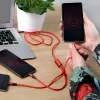 Cavo UNITEK C4049RD USB 1,2 m USB A USB C/Micro-USB B/Lightning rosso