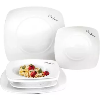 Servizio da tavola LAMART LT9002 — 6 pz. piatti in porcellana: 2×25 cm, 2×20 cm, 2×17 cm, bianco