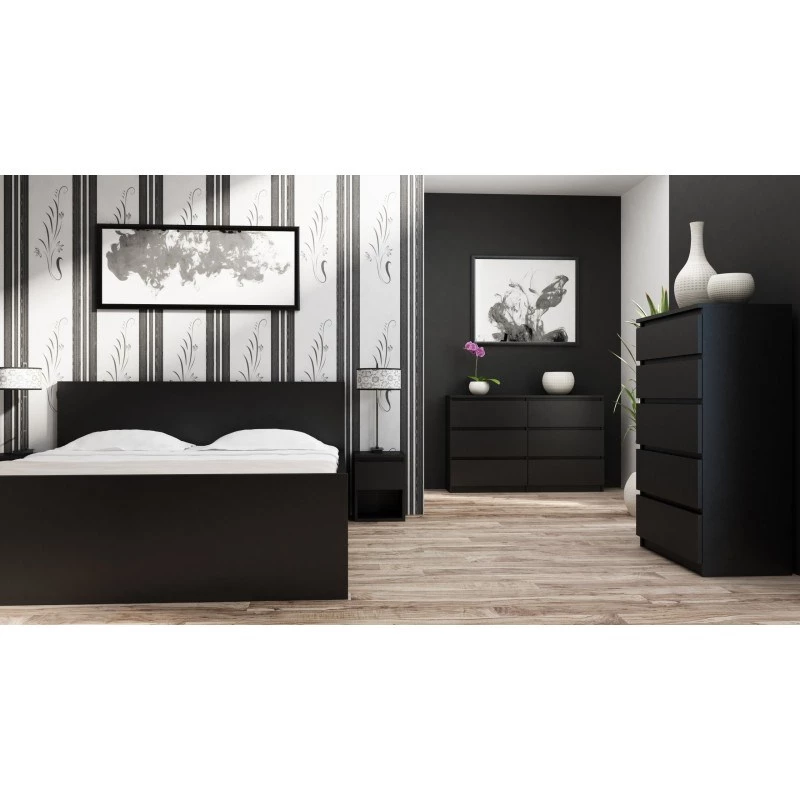 Cassettiera Top e Shop M5 CZERŃ, 5 cassetti, nero, 700×400×1120 mm, truciolare