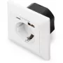 DIGITUS DA-70615 - presa elettrica - 2P+E - tipo F, USB, USB Type C - con chiusura - 1 presa, 2 porte USB - 2.8 A - bianco, RAL 9003