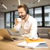 Cuffie Bluetooth con microfono Audiocore 74452 cancellazione del rumore microfono call center Google Siri ufficio senza fili