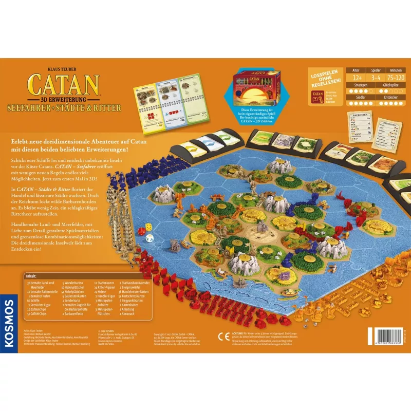 Gioco da tavolo Kosmos KOO Catan 3D – set di espansione Seefahrer + Städte & Ritter