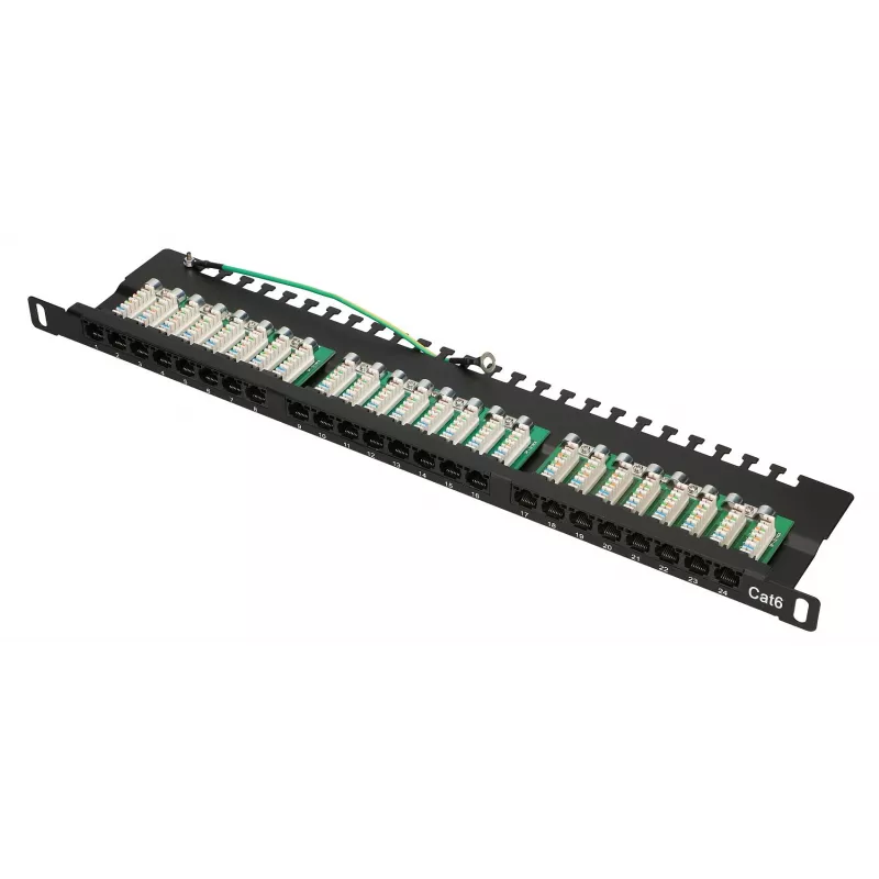 Patch panel Extralink CAT6 UTP 0.5U 24 porte