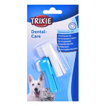 Spazzolino da dito per animali Trixie 2550 — tecnopolimero, altezza 60 mm, confezione da 2, per gatti e cani