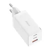 Caricabatterie da parete Baseus GaN5 Pro 65W — USB + 2×USB-C (QC3.0, PD3.0) con cavo USB-C 1m, bianco