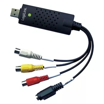 Acquisitore video USB 2.0 LogiLink. USB A maschio verso 3xCinch + MiniDIN5 femmina. nero