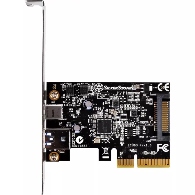 SilverStone ECU03 - adattatore USB - PCIe 2.0 x2 Low Profile - USB-C 3.1 x 1 + USB-C x 1 (SST-ECU03)