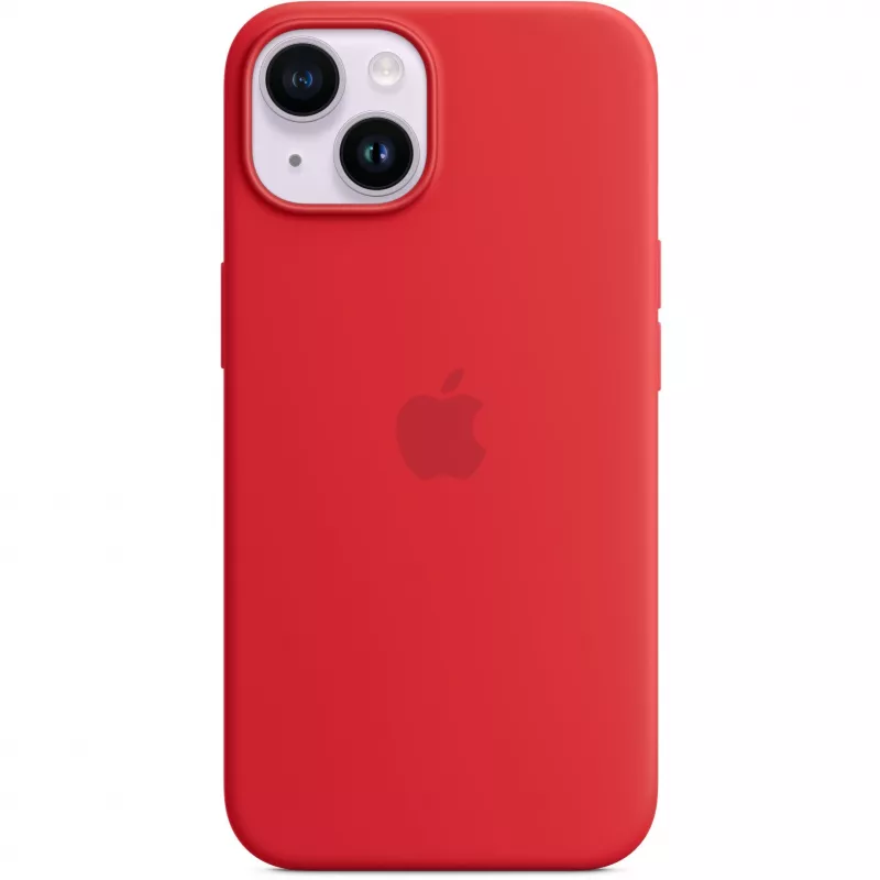 Apple iPhone 14 Custodia in silicone compatibile MagSafe, (PRODUCT)Rosso